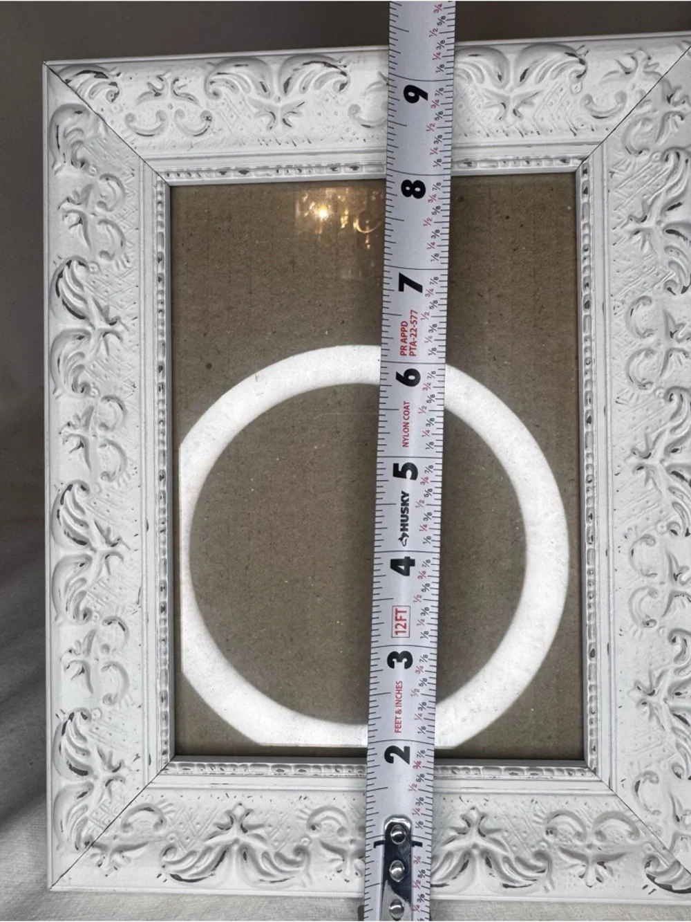 White Ornate 5x7 Frame Velvet Back Cottage Farmhouse Decor - Picture 3 of 6